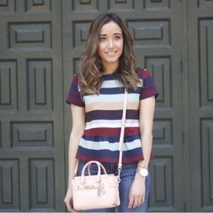 Zara TRF striped peplum top